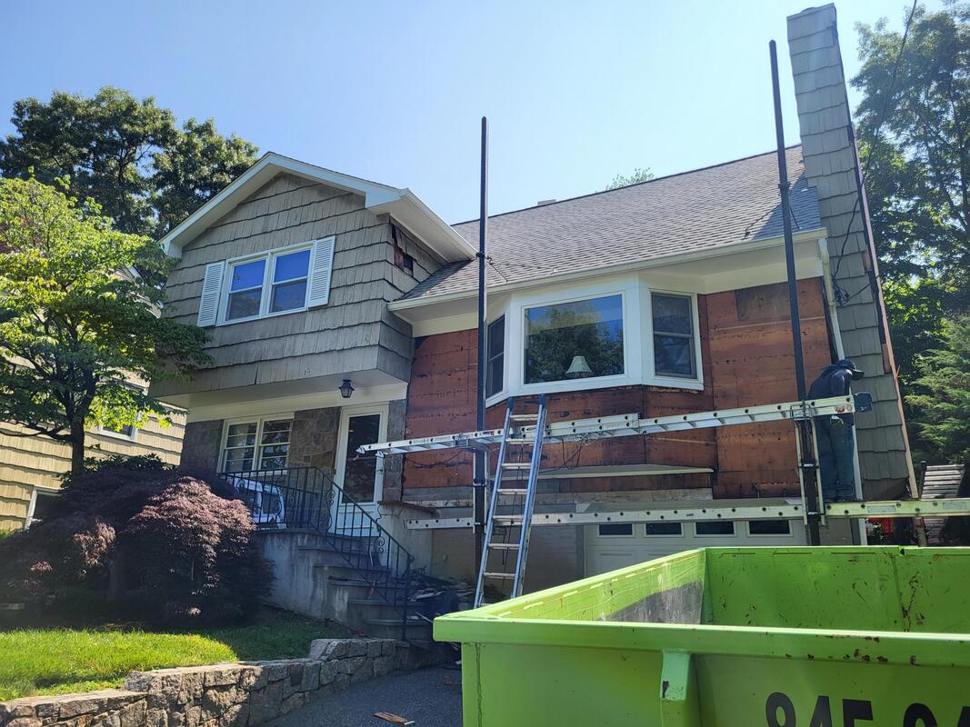 Exterior renovation project in Westchester County NY by Kaon Roofs - Before Results