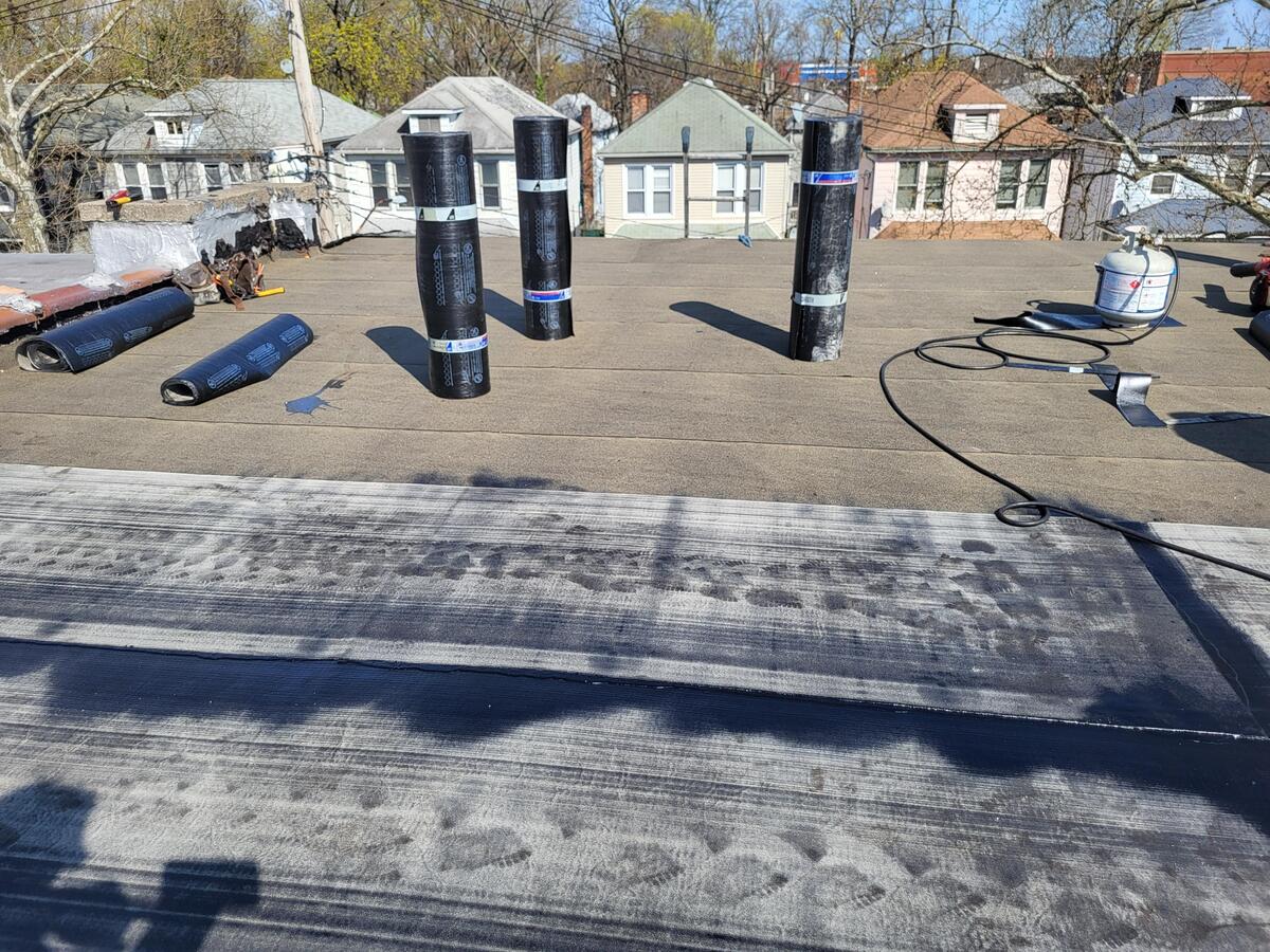 Flat Roof Installation by Kaon Roofs - Before